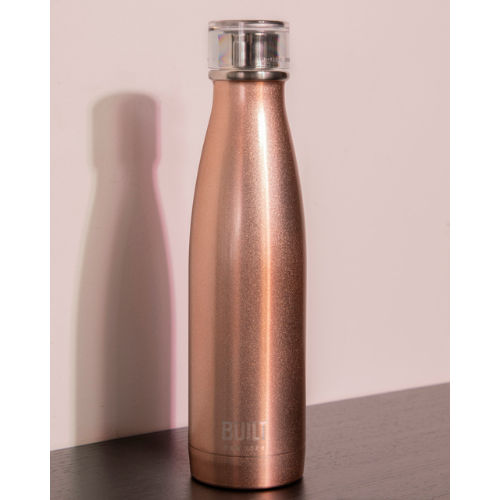 Termoska Built 480 ml Double Walled Stainless Steel Water Bottle Rose Gold