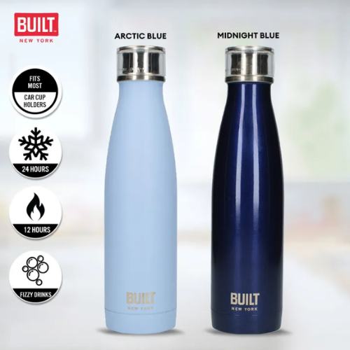 Termoska Built 480ml Double Walled Stainless Steel Water Bottle Midnight Blue