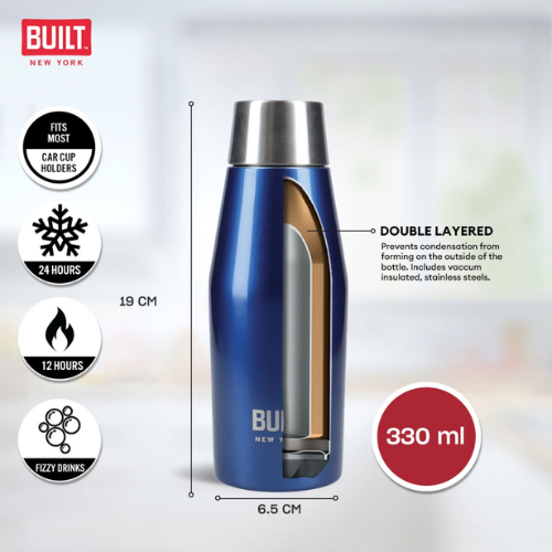 Termoska BUILT Apex 330ml Insulated Water Bottle - Silver 