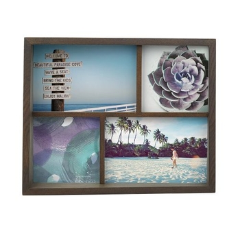 Fotorám EDGE tmavé drevo 4xfoto