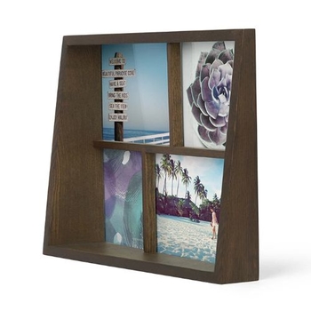 Fotorám EDGE tmavé drevo 4xfoto