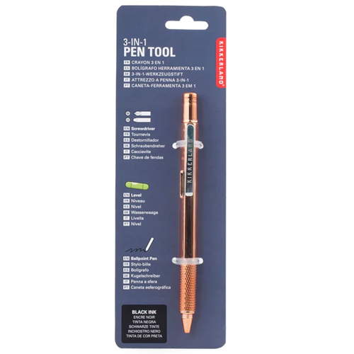 Kikkerland Multi Tool Pen 3 In 1 Copper