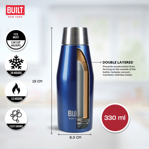 Termoska BUILT Apex 330ml Insulated Water Bottle - Midnight Blue