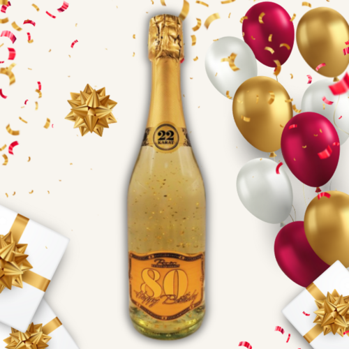 Happy Birthday 80 – šumivé víno s 23 karátovým zlatom