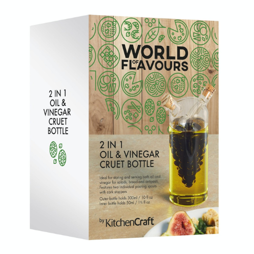 Sklenená fľaša na olej a ocot 300/50 ml KitchenCraft World of Flavours