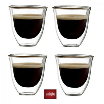 Dvojstenné šálky na kávu 75ml La Cafetière Espresso 4-Cup Set