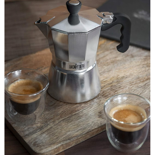Darčeková sada La Cafetière Kávovar Espresso s 2 pohármi na espresso s dvojitou stenou