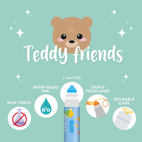 Sada 12 fixiek - Teddy Friends - Legami