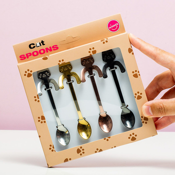 Set 4 čajových lyžičiek mačky - Cat spoons WINKEE