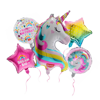 Sada 5 narodeninových balónov - Let’s Party Unicorn - Legami