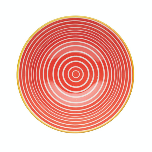 Kameninová miska KitchenCraft Red Swirl and Black Spots 16 cm