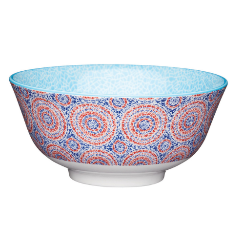 Kameninová miska KitchenCraft Blue and Red Mosaic Style 16 cm
