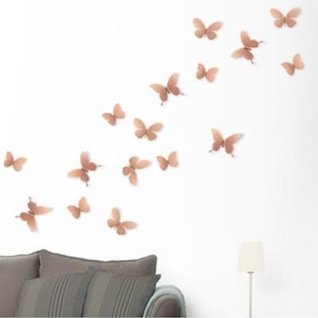 Dekorácia na stenu METAL MARIPOSA SET / 9ks