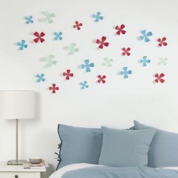 Dekorácia na stenu WALLFLOWER SET farebná  / 25ks