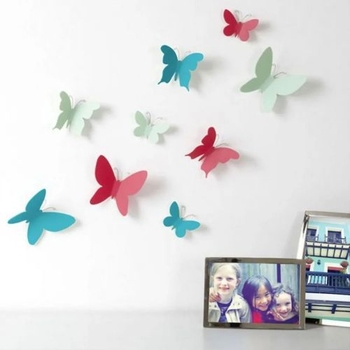Dekorácia na stenu MARIPOSA  SET / 9ks farebná Umbra