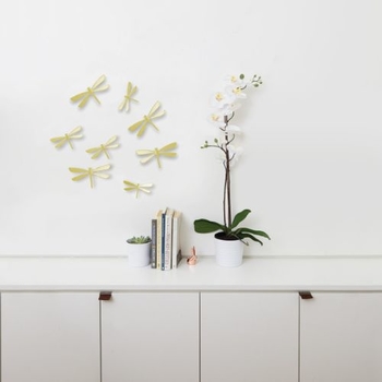 Dekorácia na stenu WALLFLUTTER SET / 8ks mosadz Umbra