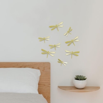 Dekorácia na stenu WALLFLUTTER SET / 8ks mosadz Umbra