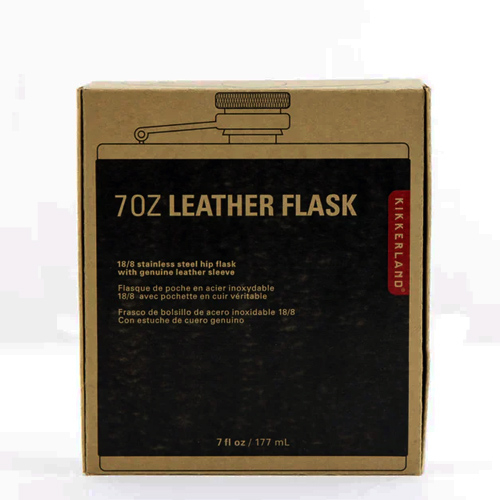 Kikkerland Leather Hip Flask 7OZ - ploskačka