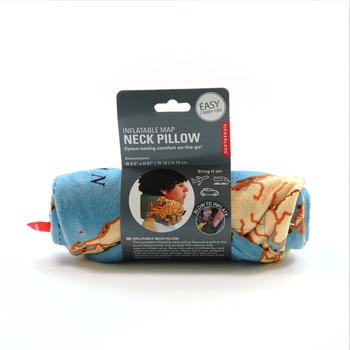 Kikkerland Inflatable Map Neck Pillow - Nafukovací vankúš na krk