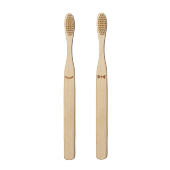 Kikkerland His & Her Bamboo Toothbrush Set - set bambusové zubné kefky
