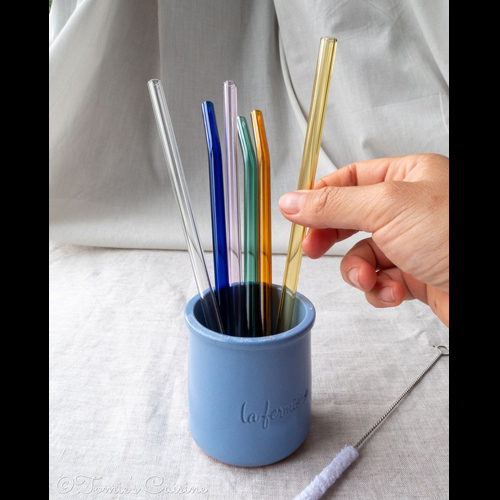 Kikkerland Colorful Reusable Glass Straws - sklenené slamky farebné