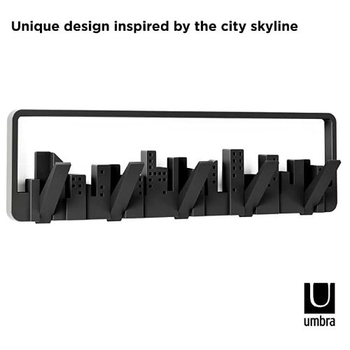 Nástenný vešiak Skyline čierny Umbra