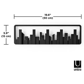 Nástenný vešiak Skyline čierny Umbra