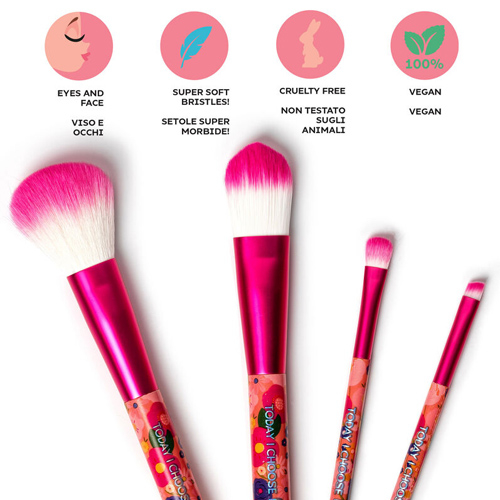 Legami Set Of 4 Makeup Brushes - Oh My Glow! FLOWERS - Sada 4 štetcov na make-up