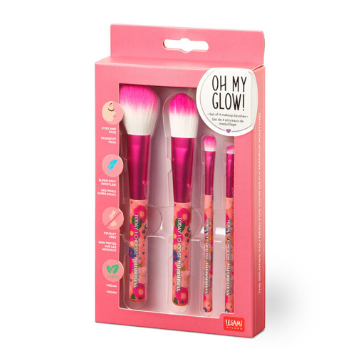 Legami Set Of 4 Makeup Brushes - Oh My Glow! FLOWERS - Sada 4 štetcov na make-up