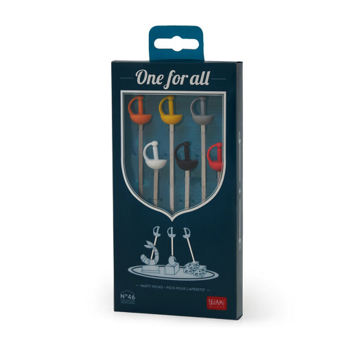Legami Set of 6 Aperitif Sticks, Plastic - napichovátka na jednohubky, meče