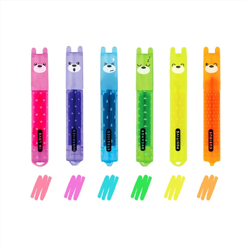 Legami Set of 6 Mini Highlighters - Teddy's Mood - fixky