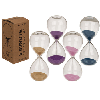 Glass hour, 5 Minute Break - presýpacie hodiny - fialová