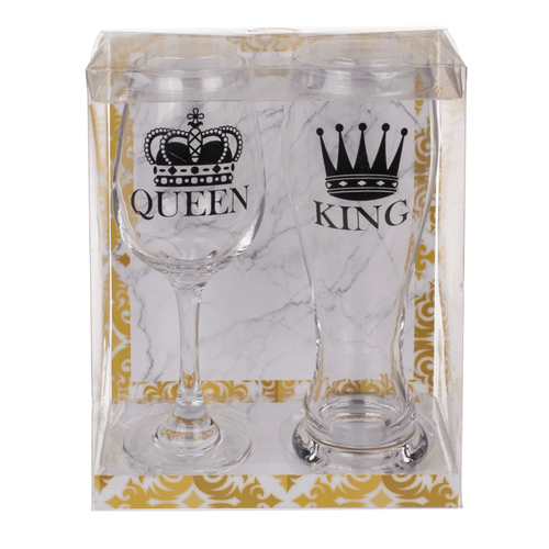 Nápojové poháre King & Queen na cca 600 a 430 ml