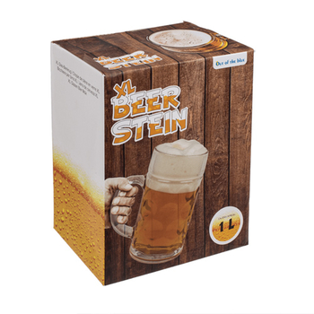 XL sklenený krígeľ na pivo, 1L