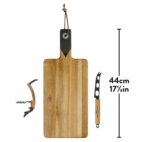 Cheese Board and Knife Set with Wine Opener