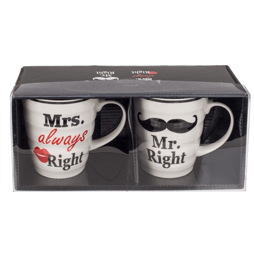 Porcelánové hrnčeky, Mr Right & Mrs Always Right