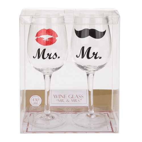 Poháre na víno Mr & Mrs