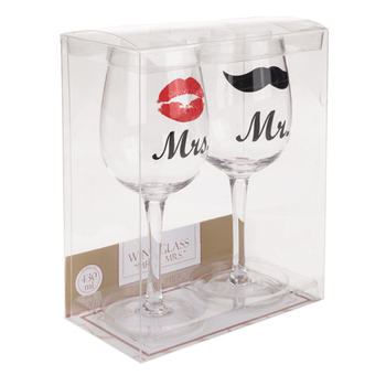 Poháre na víno Mr & Mrs