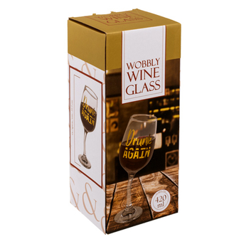 Pohárik na víno Drunk Again, cca 420 ml