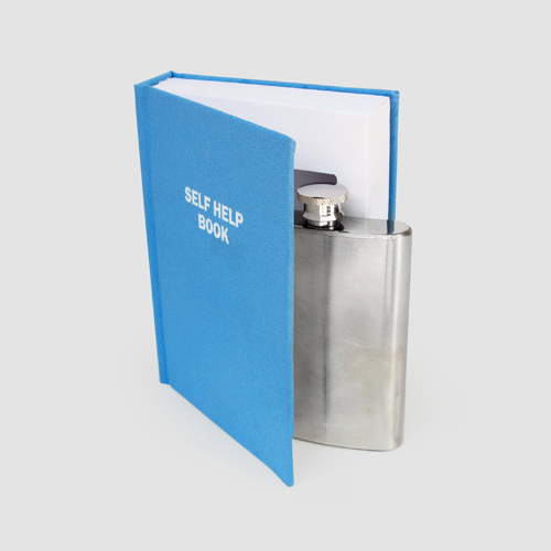 SUCK UK - Self Help Flask In A Book - ploskačka v knihe