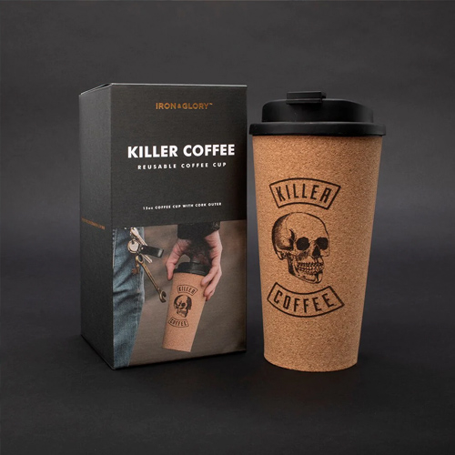 Luckies Killer Coffee - korkový hrnček na kávu