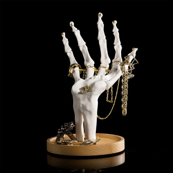 Luckies Skeleton Hand Tidy - stojan na šperky biely
