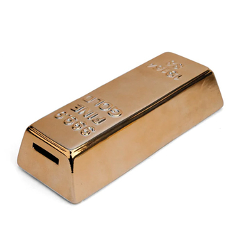 Kikkerland Ceramic Gold Bar Coin Bank - pokladnička zlatá tehla