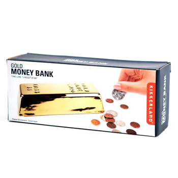 Kikkerland Ceramic Gold Bar Coin Bank - pokladnička zlatá tehla