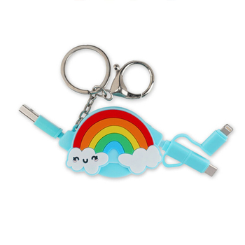 Legami 3-in-1 Retractable Charging Cable - Charge 'N Roll - Rainbow