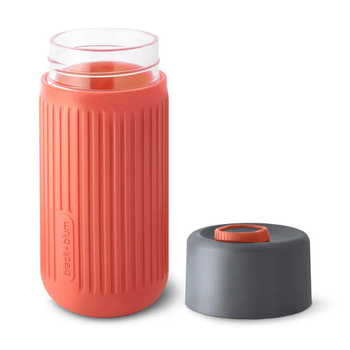 BLACK + BLUM, GLASS TRAVEL CUP - cestovný pohár 340ml - coral