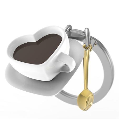 Kľúčenka Šálka ​​na kávu Metalmorphose MTM Keyring Coffee cup Heart