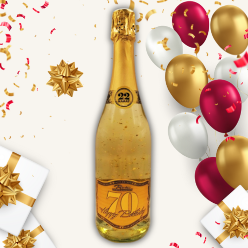 Happy Birthday 70 – šumivé víno s 23 karátovým zlatom