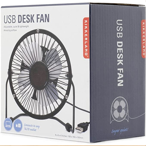 Kikkerland USB METAL DESK FAN - BLACK - usb kovový ventilátor 