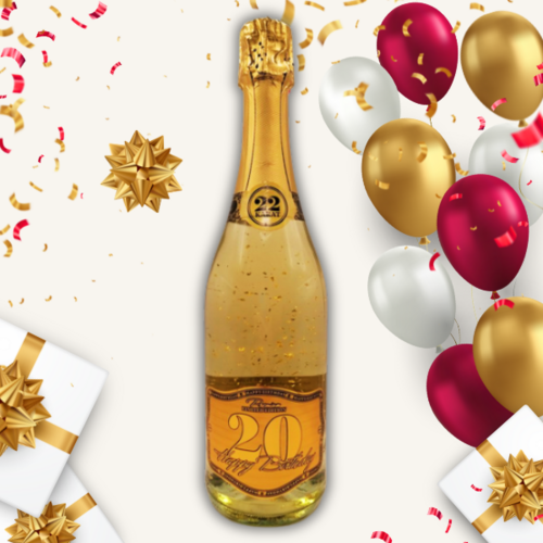 Happy Birthday 20 – šumivé víno s 23 karátovým zlatom
